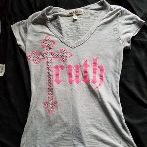 🌞 Lock Love Burnout Gray V Neck tshirt Truth